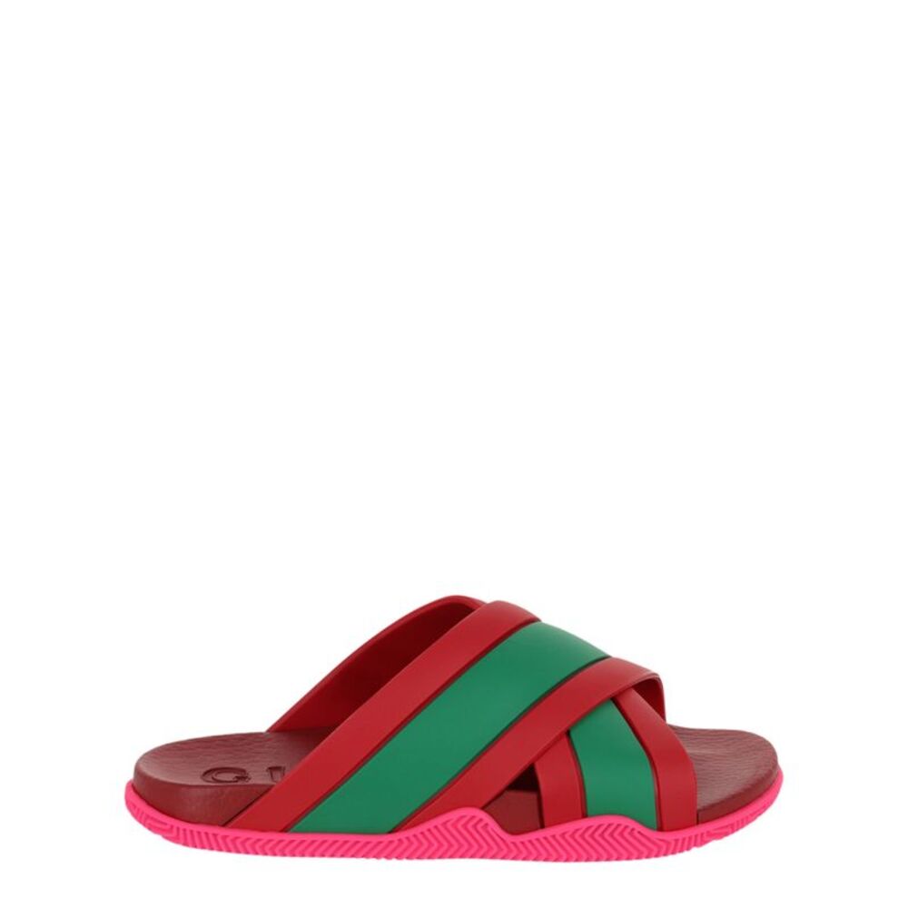 Gucci Rubber Web Striped Sandals